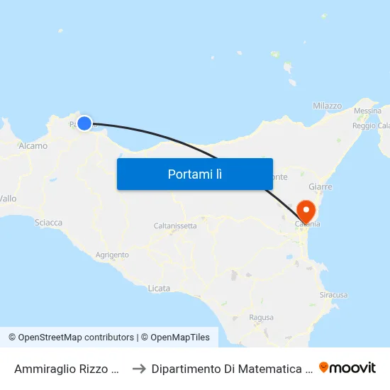 Ammiraglio Rizzo Don Orione to Dipartimento Di Matematica E Informatica map