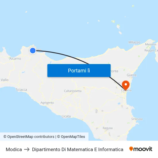 Modica to Dipartimento Di Matematica E Informatica map