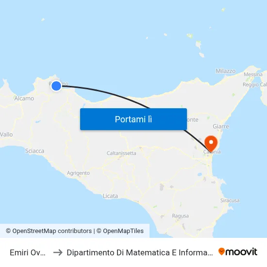 Emiri Ovest to Dipartimento Di Matematica E Informatica map
