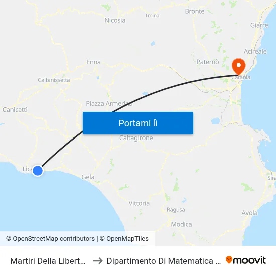Martiri Della Libertà - Tardino to Dipartimento Di Matematica E Informatica map