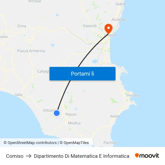 Comiso to Dipartimento Di Matematica E Informatica map