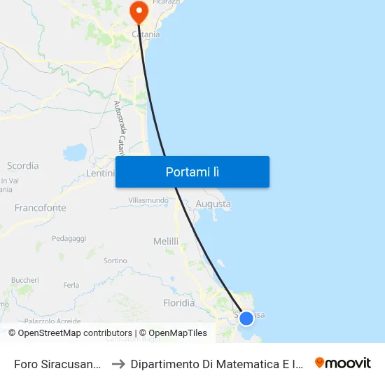 Foro Siracusano Nord to Dipartimento Di Matematica E Informatica map