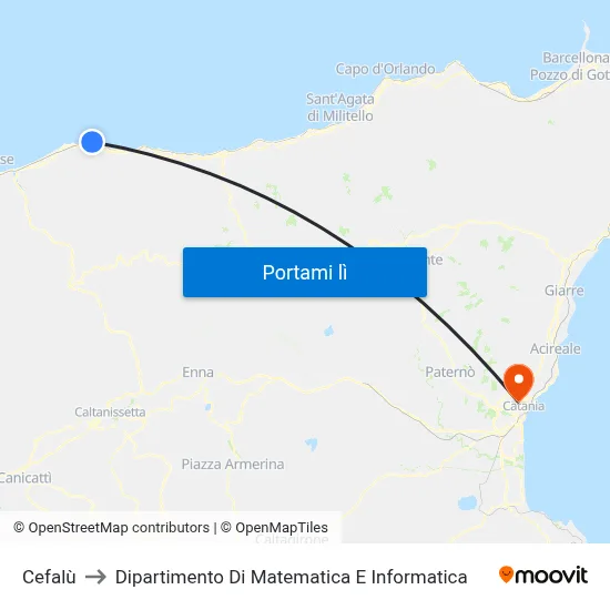 Cefalù to Dipartimento Di Matematica E Informatica map