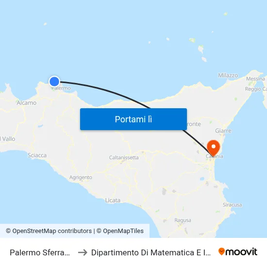 Palermo Sferracavallo to Dipartimento Di Matematica E Informatica map