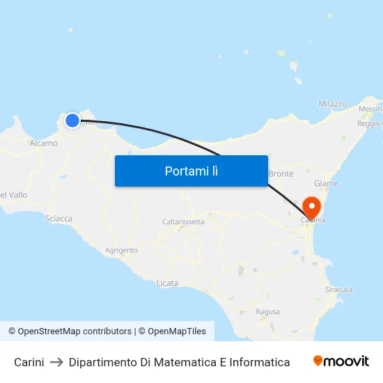 Carini to Dipartimento Di Matematica E Informatica map