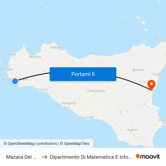 Mazara Del Vallo to Dipartimento Di Matematica E Informatica map