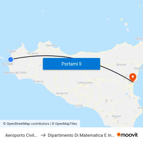 Aeroporto Civile Birgi to Dipartimento Di Matematica E Informatica map