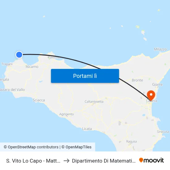 S. Vito Lo Capo - Mattarella/Amodei to Dipartimento Di Matematica E Informatica map