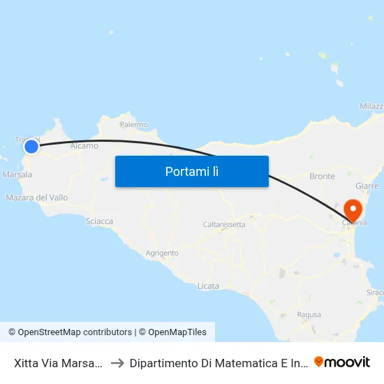 Xitta Via Marsala 423 to Dipartimento Di Matematica E Informatica map