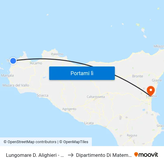 Lungomare D. Alighieri - Hotel Baia Dei Mulini to Dipartimento Di Matematica E Informatica map