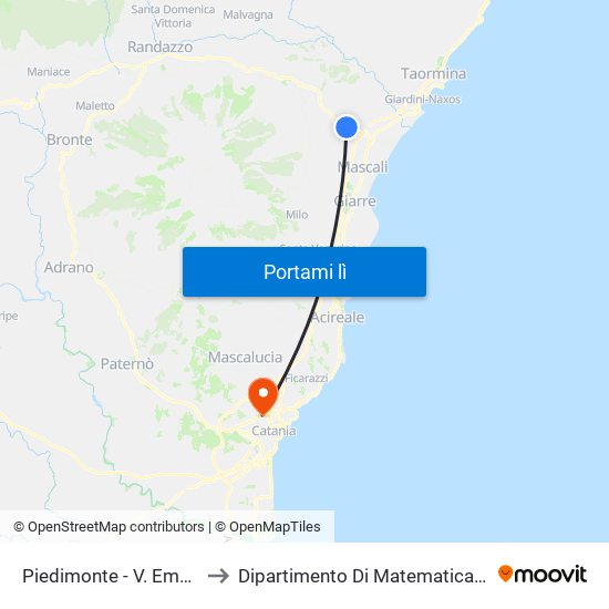 Piedimonte - V. Emanuele Sud to Dipartimento Di Matematica E Informatica map