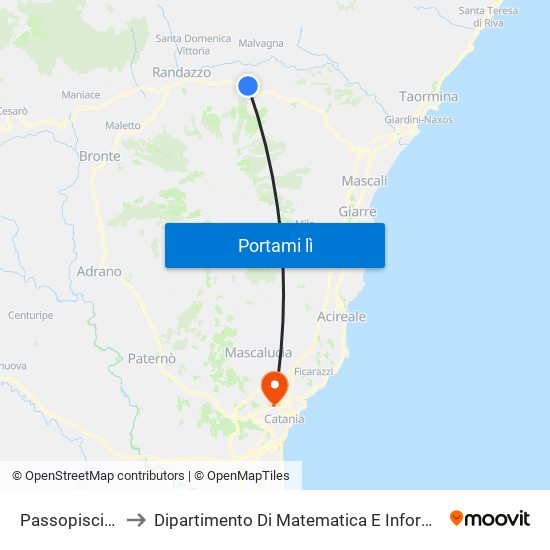 Passopisciaro to Dipartimento Di Matematica E Informatica map