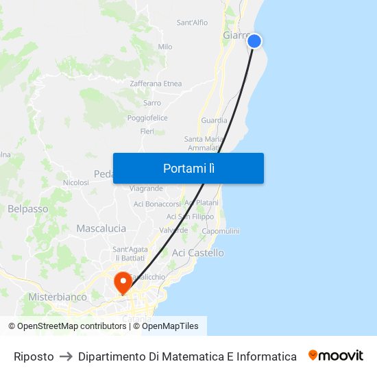 Riposto to Dipartimento Di Matematica E Informatica map