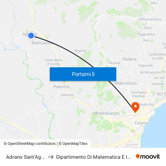 Fce Adrano Sant'Agostino to Dipartimento Di Matematica E Informatica map