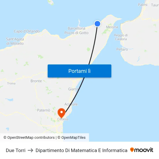 Due Torri to Dipartimento Di Matematica E Informatica map