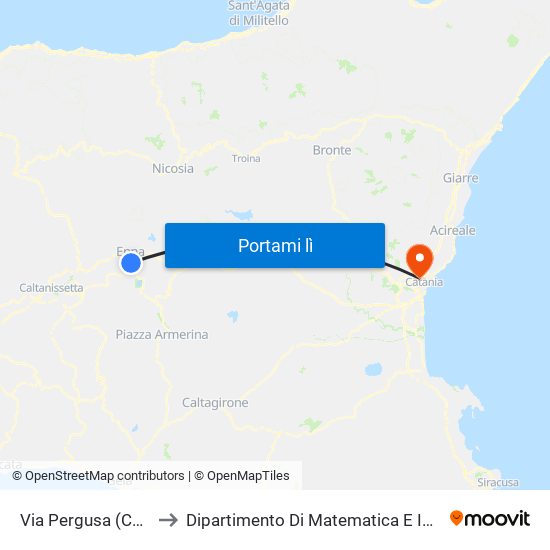 Via Pergusa (Cantina) to Dipartimento Di Matematica E Informatica map