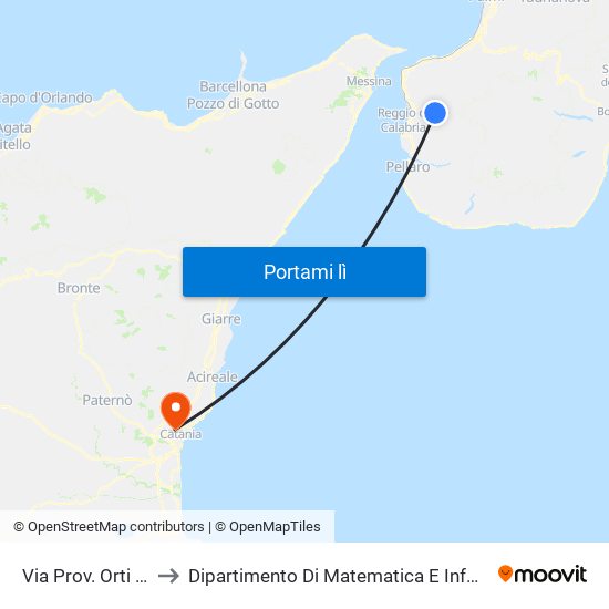 Via Prov. Orti ,123 to Dipartimento Di Matematica E Informatica map