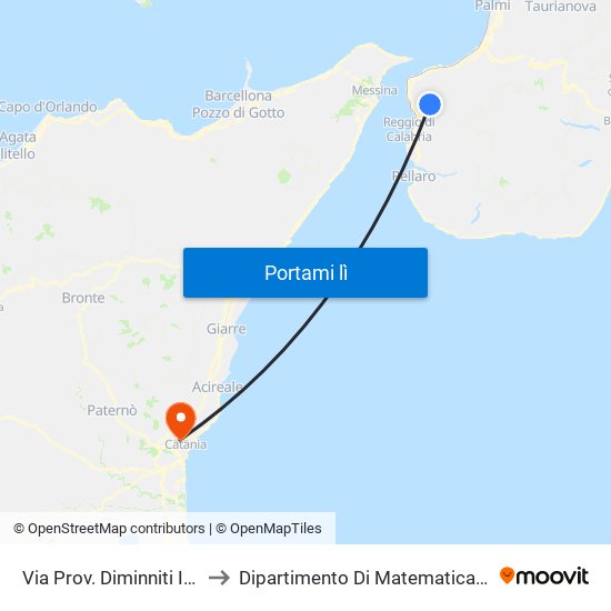 Via Prov. Diminniti  Incr. Ss184 to Dipartimento Di Matematica E Informatica map