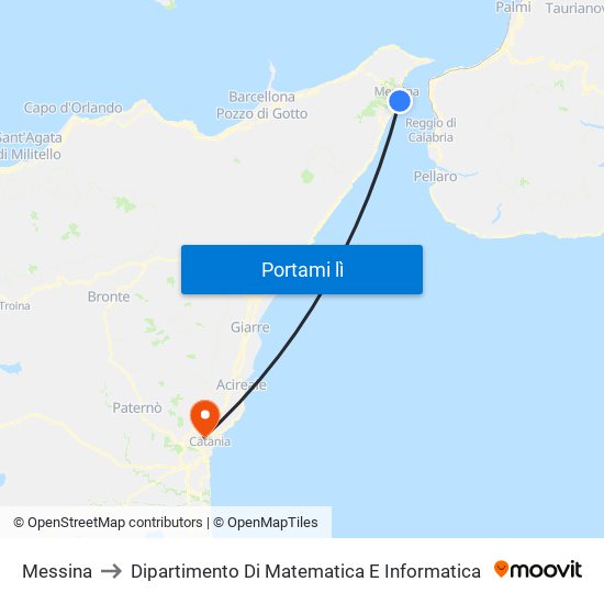 Messina to Dipartimento Di Matematica E Informatica map