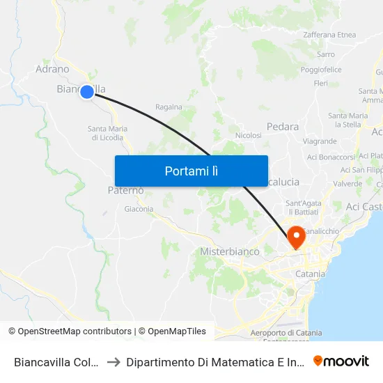 Biancavilla Colombo to Dipartimento Di Matematica E Informatica map