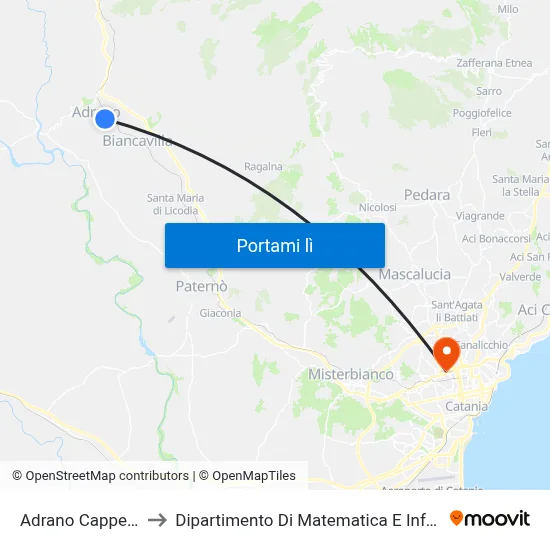 Adrano Cappellone to Dipartimento Di Matematica E Informatica map