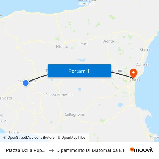 Piazza Della Repubblica to Dipartimento Di Matematica E Informatica map