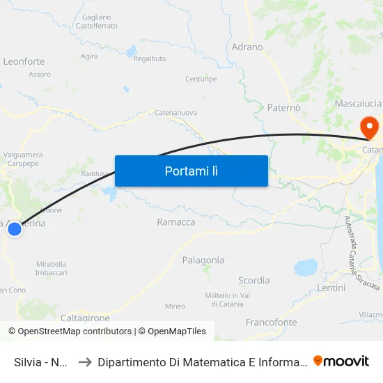 Silvia - Noto to Dipartimento Di Matematica E Informatica map