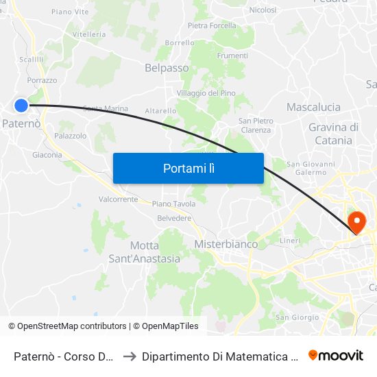 Paternò - Corso Del Popolo to Dipartimento Di Matematica E Informatica map