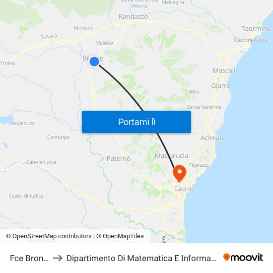 Fce Bronte to Dipartimento Di Matematica E Informatica map