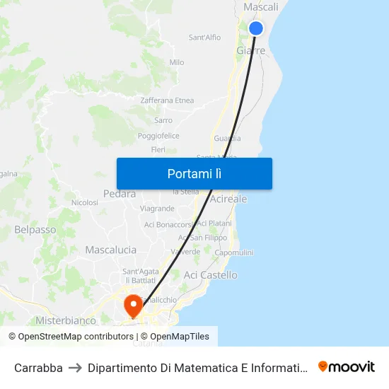 Carrabba to Dipartimento Di Matematica E Informatica map