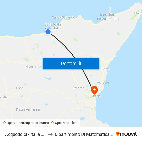 Acquedolci - Italia / Murialdo to Dipartimento Di Matematica E Informatica map