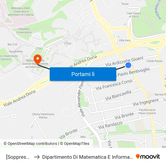 [Soppressa] to Dipartimento Di Matematica E Informatica map