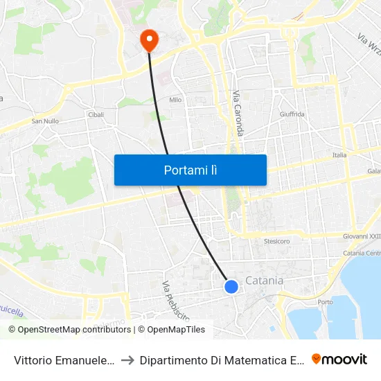 Vittorio Emanuele II Tineo to Dipartimento Di Matematica E Informatica map