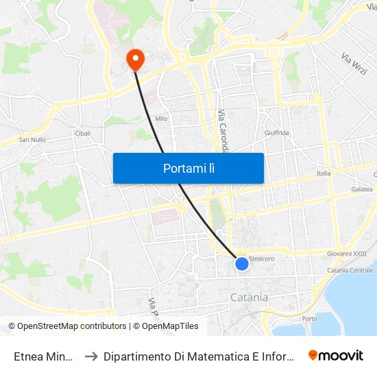 Etnea Minoriti to Dipartimento Di Matematica E Informatica map