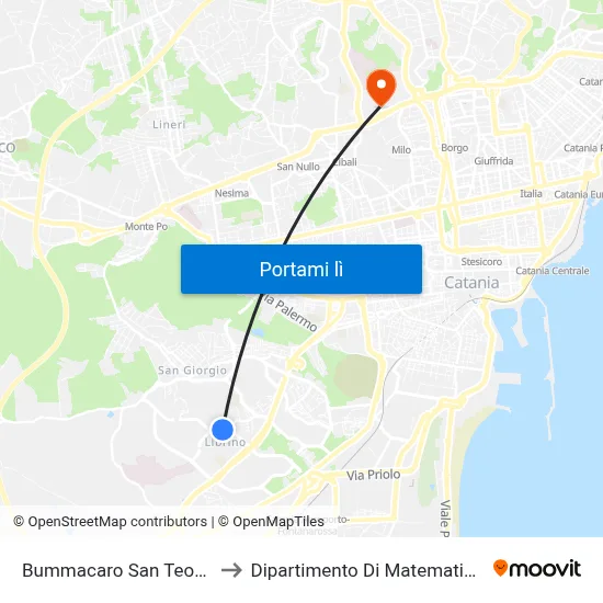 Bummacaro San Teodoro Nord (2) to Dipartimento Di Matematica E Informatica map