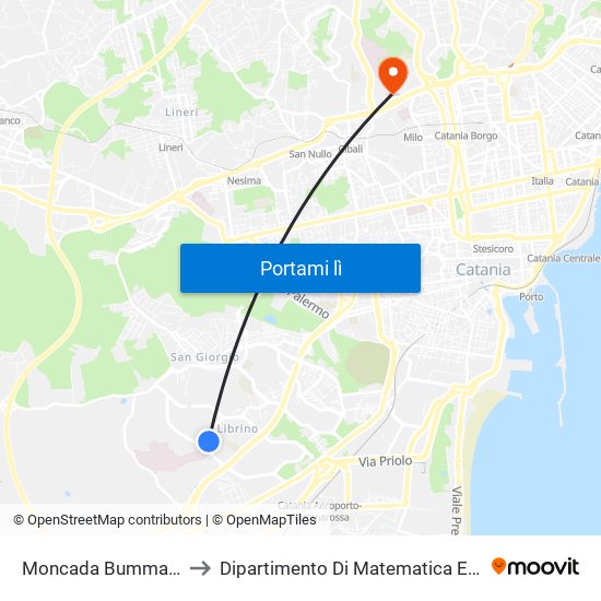 Moncada Bummacaro (2) to Dipartimento Di Matematica E Informatica map