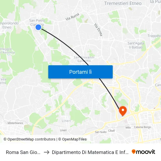 Roma San Giovanni to Dipartimento Di Matematica E Informatica map