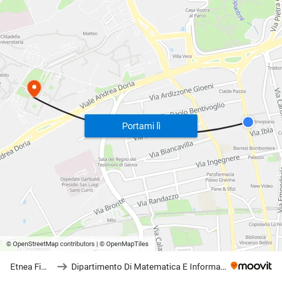 Etnea Fimia to Dipartimento Di Matematica E Informatica map