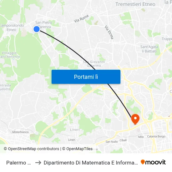 Palermo (2) to Dipartimento Di Matematica E Informatica map