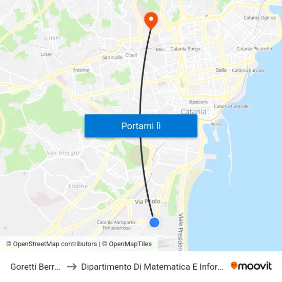 Goretti Berretta to Dipartimento Di Matematica E Informatica map