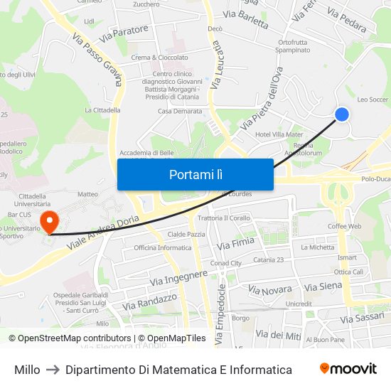 Millo to Dipartimento Di Matematica E Informatica map