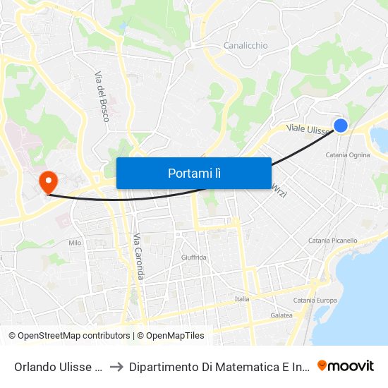 Orlando Ulisse Ovest to Dipartimento Di Matematica E Informatica map