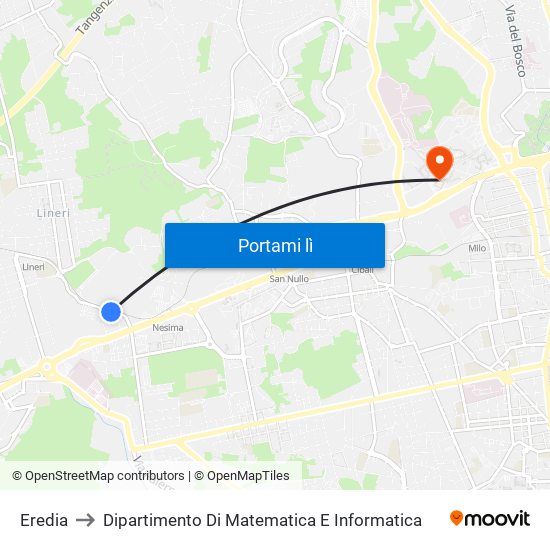 Eredia to Dipartimento Di Matematica E Informatica map