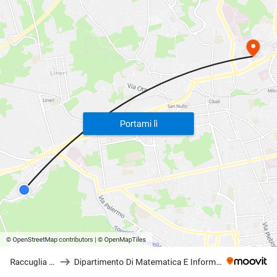 Raccuglia (1) to Dipartimento Di Matematica E Informatica map