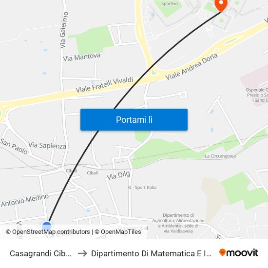 Casagrandi Cibele Est to Dipartimento Di Matematica E Informatica map