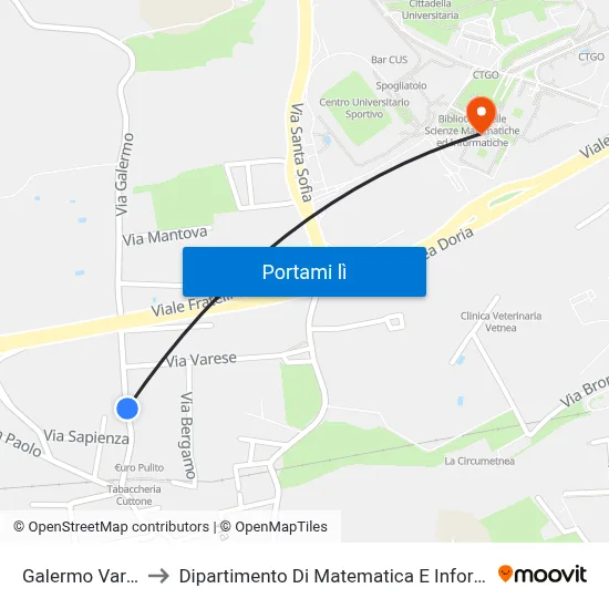 Galermo Varese to Dipartimento Di Matematica E Informatica map