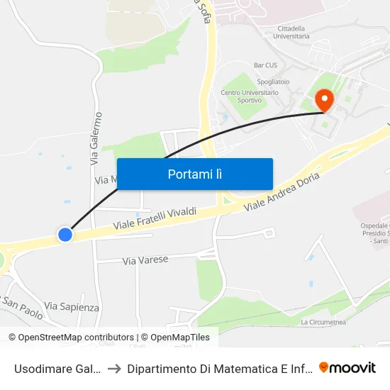 Usodimare Galermo to Dipartimento Di Matematica E Informatica map