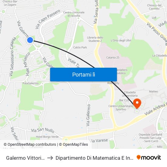 Galermo Vittorini Est to Dipartimento Di Matematica E Informatica map