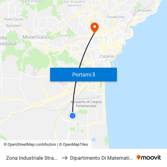 Zona Industriale Strada 13 Mimosa to Dipartimento Di Matematica E Informatica map
