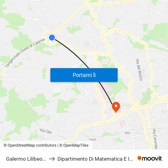 Galermo Lilibeo Ovest to Dipartimento Di Matematica E Informatica map